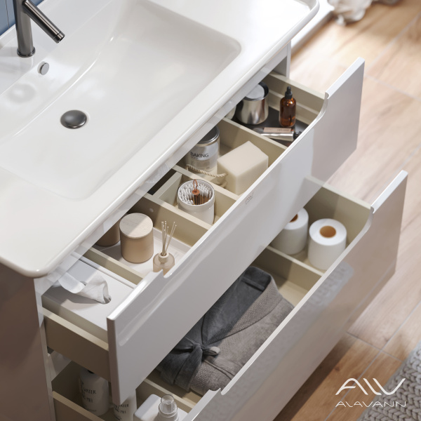 Тумба с раковиной Berta 105 белая - изображение 3