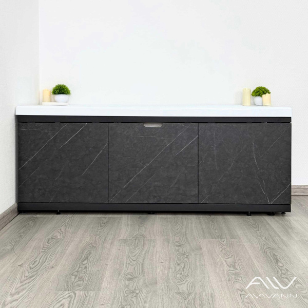 Экран под ванну МДФ Rita Black 170 черный мрамор - изображение 5