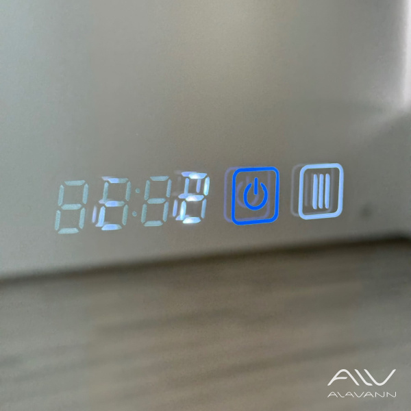 Зеркало-шкаф Косметик Лайт Плюс 60x80 с подсветкой и сменой цвета, часами и подогревом - изображение 14