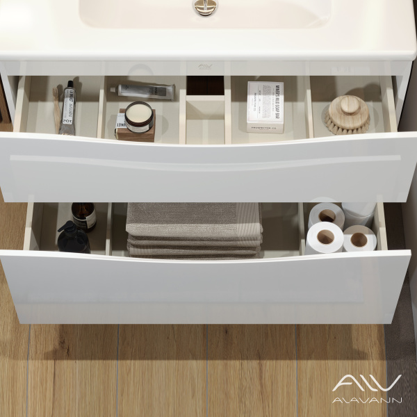 Тумба с раковиной Tess 100 белая - изображение 5