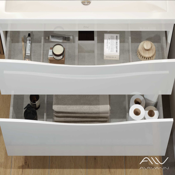 Тумба с раковиной Tess 100 белая - изображение 4