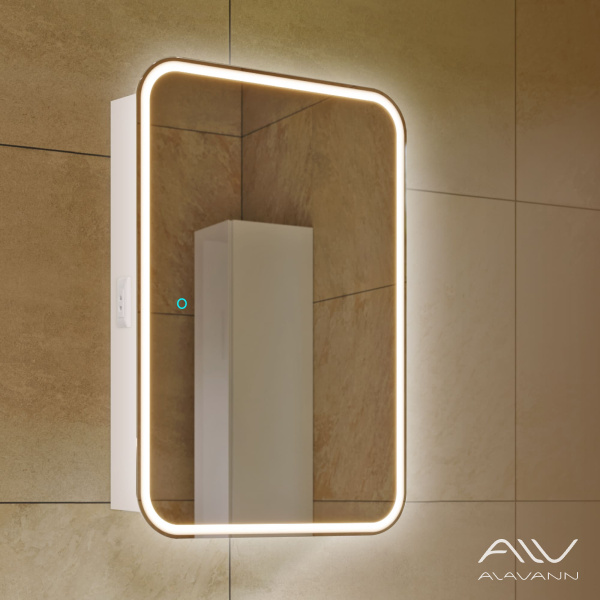 Зеркальный шкаф Lana 50 с подсветкой, сенсорное - изображение 1