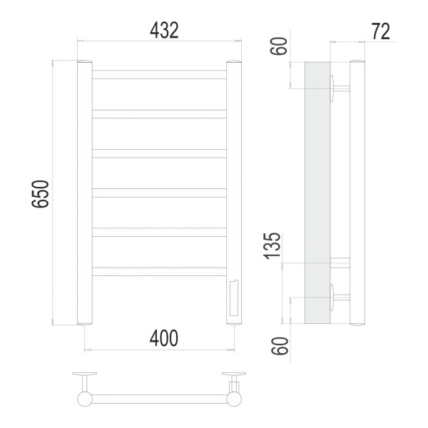 Полотенцесушитель электрический Terminus Аврора П6 400х650 - изображение 3