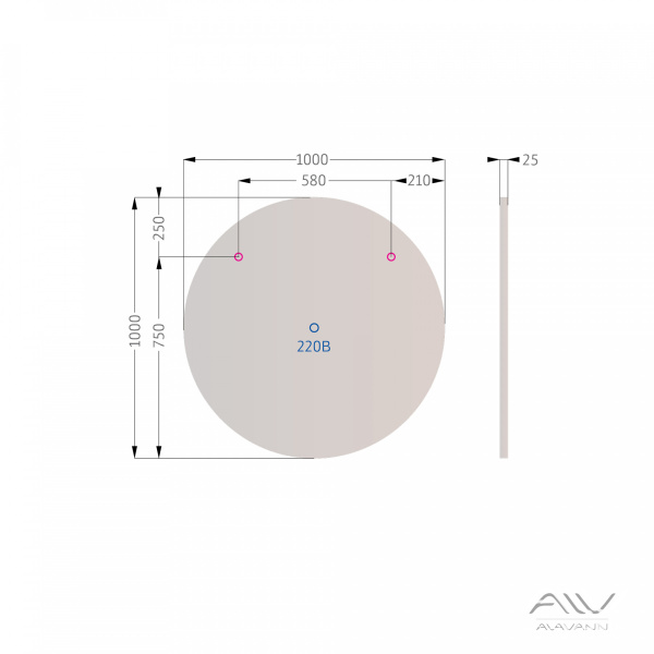 Зеркало Rondo 100 с подсветкой - изображение 3