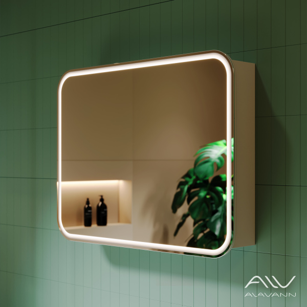 Зеркальный шкаф Lana 80 G белый - изображение 1