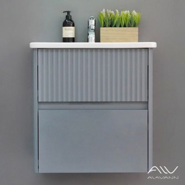 Тумба с раковиной Wave 60 голубой деним - изображение 5