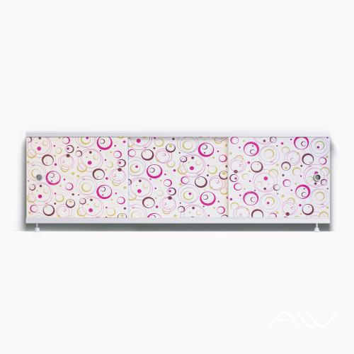 Экран под ванну Оптима Decor 170 геометрия круги лиловые