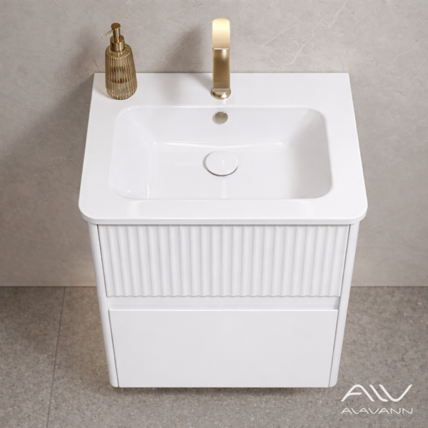 Тумба с раковиной Wave 60 белая - изображение 5